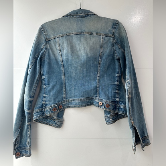 H&M denim blue Jean button up jacket fall winter casual country western party 6 - Picture 10 of 12